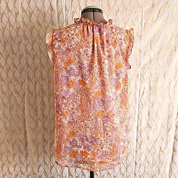 Floral Gold Shimmer Blouse - Picture 3 of 3